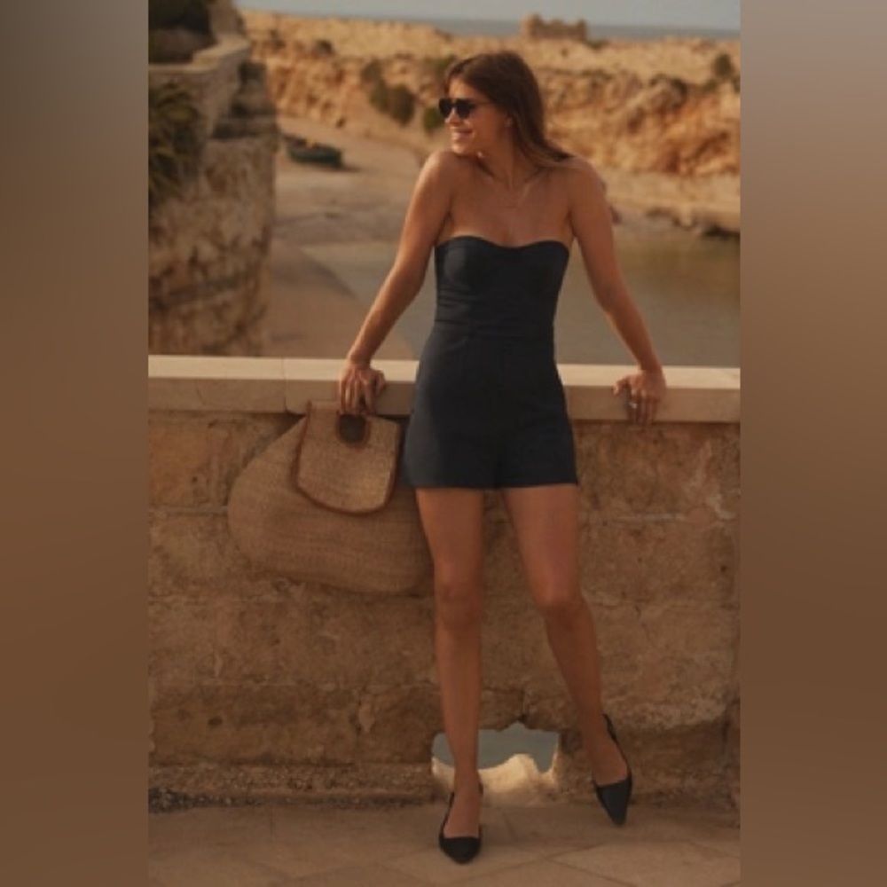 Maeve strapless bustier romper